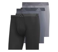 adidas Men's Microfiber 3-Pack Boxer Brief, Black/Onix Grey/Grey, L