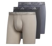 adidas Men's Microfiber Boxer Brief, Performance Boxer Briefs Underwear Pack for Men, Wonder Beige/Carbon Grey/Onix Grey/M, L