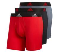 adidas Men's Microfiber Boxer Briefs Underwear Pack, Scarlet Red/Black/Onix Grey/Performance, XL (Pack of 3)