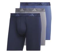adidas Men's Microfiber 3-Pack Boxer Brief, Performance Boxer Briefs Underwear Pack for Men, Collegiate Navy/Grey/Crew Blue/Microfiber, M
