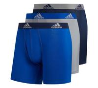 adidas Men's Microfiber Boxer Briefs Underwear Pack, Collegiate Royal Blue/Grey/Collegiate Navy/Performance, M (Pack of 3)