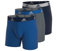 adidas Men's Microfiber Boxer Briefs Underwear Pack, Collegiate Royal Blue/Grey/Collegiate Navy/Performance, M (Pack of 3)