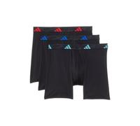 adidas Men's Microfiber 3-Pack Boxer Brief, Performance Boxer Briefs Underwear Pack for Men, Black/Team Royal Blue/Better Scarlet/Microfiber, M