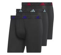 adidas Men's Microfiber 3-Pack Boxer Brief, Performance Boxer Briefs Underwear Pack for Men, Black/Team Royal Blue/Better Scarlet/Microfiber, M