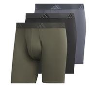 adidas Men's Microfiber 3-Pack Boxer Brief, Performance Boxer Briefs Underwear Pack for Men, Olive Strata Green/Black/Onix Grey/Microfiber, XL