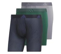 adidas Men's Microfiber Boxer Brief, Performance Boxer Briefs Underwear Pack for Men, Ghost Legend Ink-tech Indigo/Collegiate Green/Grey/M, M