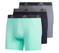 adidas Men's Microfiber Boxer Briefs Underwear Multipack - Athletic, Moisture Wicking, Stretch Fit & Tagless, Pulse Mint Green/Legend Ink Blue/Grey/P, XL