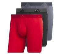 adidas Men's Microfiber Boxer Briefs Underwear (Multipack) Athletic Stretch-fit, Better Scarlet/Black/Onix Grey, M (Pack of 3)