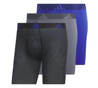 adidas Men's Microfiber 3-Pack Boxer Brief, Ghost Black-onix/Onix Grey/Semi Lucid Blue, M