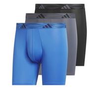 adidas Men's Microfiber Boxer Briefs Underwear (Multipack) Athletic Stretch-Fit, Ray Blue/Onix Grey/Black, XL