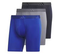 adidas Men's Microfiber Boxer Briefs Underwear Multipack - Athletic, Moisture Wicking, Stretch Fit & Tagless, Team Royal Blue/Grey/Legend Ink Blue/M, M