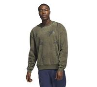 adidas Men's Oasis Crew Golf Sweatshirt Pullover Sweater, Olive Strata, XXL