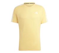 adidas Mens Own The Run 3-Stripes T-Shirt in Yellow - Size 2XL
