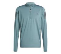 adidas Own The Run Mens Running Top Green Long Sleeve Half Zip Reflective Jersey