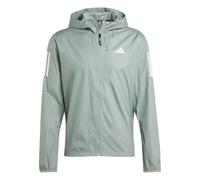 adidas Men's Own The Run Jacket Outerwear Jacket, Silver, Green, L, Silver, Green, L