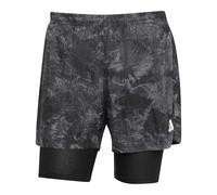 adidas Men's Own The Run Spray Dye 2in1 Short, Grey Four/Black, L