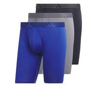 adidas Men's Performance 3-Pack Long Boxer Brief, Underwear Boxer Briefs - 3-Pack Long Men's Underwear Pack, Team Royal Blue/Grey/Legend Ink Blue/Microfiber, L