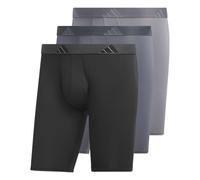 adidas Men's Performance 3-Pack Long Boxer Brief, Underwear Boxer Briefs - 3-Pack Long Men's Underwear Pack, Black/Onix Grey/Grey/Microfiber, M
