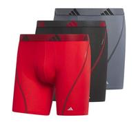 adidas Men's Performance Athletic Mesh Boxer Brief Underwear 3-Pack, Moisture Wicking, Sport Comfort, Better Scarlet/Black/Onix Grey, XXL
