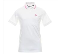 adidas Men's Polo Shirt Golf Go-To Primegreen White/Pink Top - New