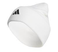 adidas Mens Postseason Beanie, Tall Fit Slouchy Cuffed Acrylic Knit Hat/Cap for WinterCold Weather Hat, White/Black, One Size