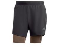 adidas Mens Power 2in1 Gym Shorts Black/Carbon XS