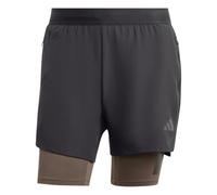 adidas Mens Power Workout Two in One Shorts Black/Carbon S