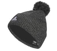 Adidas Mens Recon Ballie Beanie - Standard Fit Cuffed Winter Knit Hat with Pom, Black-onix Grey/Black/White, One size