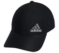 adidas Men's Release 3 Structured Stretch Fit Cap, Black/White/Grey, Small-Medium