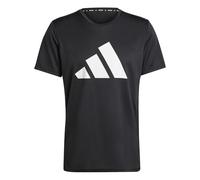 adidas Men's Run It Stripes Tee, Black, M