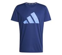 adidas Men's Run It Stripes Tee, Dark Blue/Blue Fusion, M