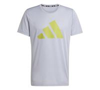 adidas Men's Run It Stripes Tee, Halo Silver, L