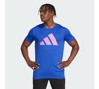 adidas Men's Run It Stripes Tee, semi Lucid Blue, S