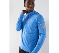 adidas Adi365 Iconic Mens Running Top Blue Long Sleeve Half Zip Run Reflective