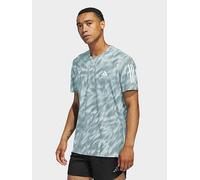 adidas - Own The Run Allover Print T-Shirt - Running shirt size M, turquoise
