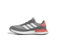 adidas Men's S2G Spikeless 24 Golf Shoes, Grey Three/Footwear White/Preloved Scarlet, 8 UK