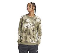 adidas Men's Seasonal Essentials Camouflage Sweatshirt, olive strata, L
