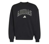 adidas Men's Seasonal Essentials Collegiate Fleece Crew Sweatshirt, black/off white, M Tall