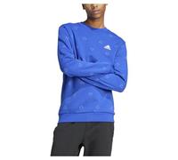 adidas Men's Seasonal Essentials Monogram Graphic Crew Sweatshirt, semi lucid blue, M