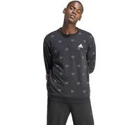 adidas Men's Seasonal Essentials Monogram Graphic Crew Sweatshirt, black, XL