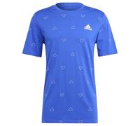 adidas Men's Seasonal Essentials Monogram Graphic Tee (Plus Size), semi Lucid Blue, M Extra Tall