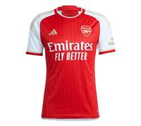 adidas Men's Soccer Arsenal 23/24 Home Jersey - Celebratory Fan Jersey with Lightning Bolts and Gold Details, Better Scarlet / White, Medium