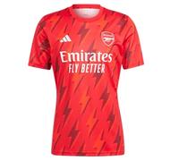 adidas Men's Soccer Arsenal 23/24 Pre-Match Jersey - Ignite Your High-Energy Performances with Lightning Bolt Graphic Design, Red, S
