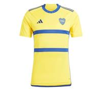 adidas Men's Soccer Boca Juniors 23/24 Away Jersey - 100% Recycled Polyester, Xeneize on Back Collar (Large), Eqt Yellow / Mystery Ink, Large