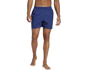 adidas Men's Solid CLX Short-Length Swim Shorts, Dark Blue/Black, S