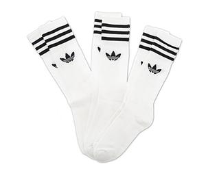 adidas Men's Solid Crew Socks, White/Black, 43 - 46 UK