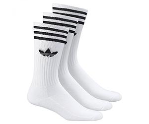 adidas Men's Solid Crew Socks, White/Black, 43 - 46 UK
