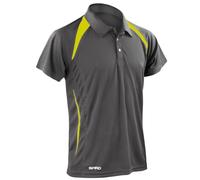 Spiro Mens Team Spirit Polo Shirt 4XL Grey/Lime