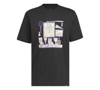 adidas Men's Sports Bar Memorabilia Graphic Shirt, Black, L