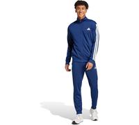 adidas Men's SPORTSWEAR BASIC 3 STRIPES TRICOT TRACKSUIT, Dark Blue, M
